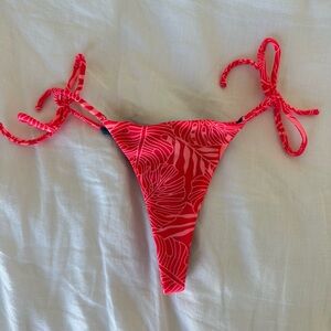 Bright Pink Brazilian Thong Bikini Bottom - Reversible